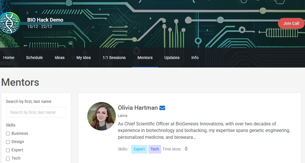 Mentoring tools showing 1:1 scheduling and broadcast announcements